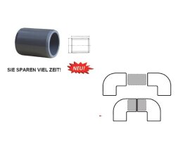 Cepex 40 mm PVC Verbindungsstück für PVC Rohr...
