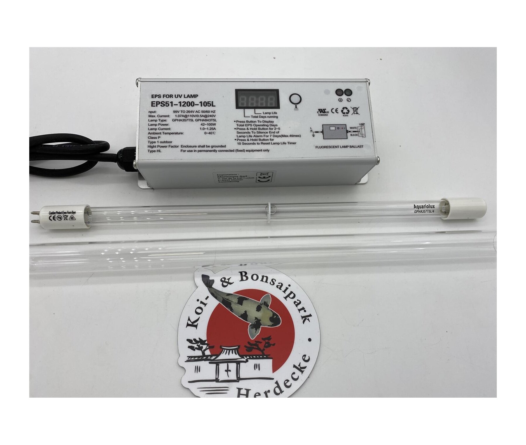 Rota 105 Watt UVC Montageset Amalgam UVC Strahler Tauch Pumpe