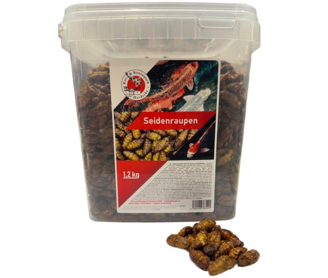 Premium Seidenraupen 1,2 kg getrocknet gesunder Insektensnack für Schildkröten-Fische-Vögel-Reptilien-Nager