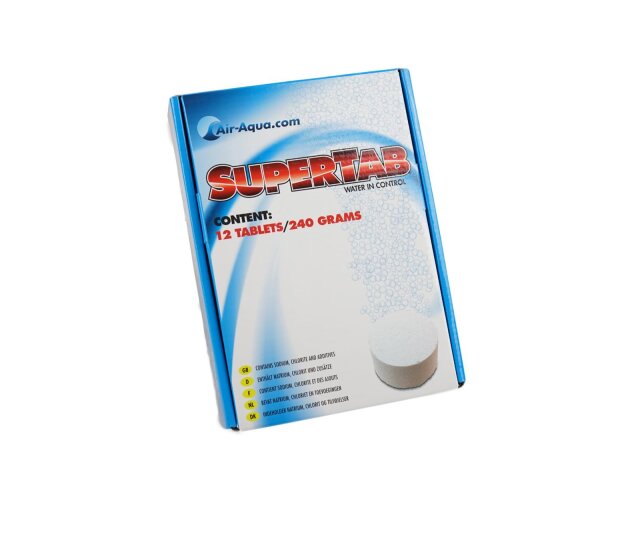 SuperTab 12 Tabletten mit Handbuch a 20 Gramm verringert bakterielle Probleme und bringt Teiche in Balance