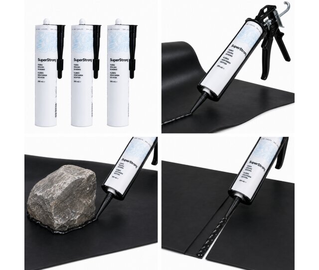 Aquaforte Teichkleber 10 x 290 ml Super Strong schwarz MS Polymer Teich Filter Kleber