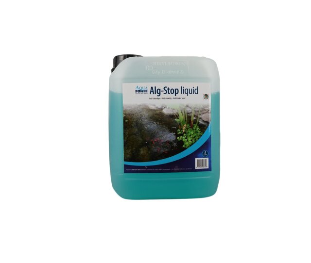AquaForte Alg-Stop flüssig 5 Liter für 150 QBM  Anti Fadenalgen Koi Teich Algen Mittel
