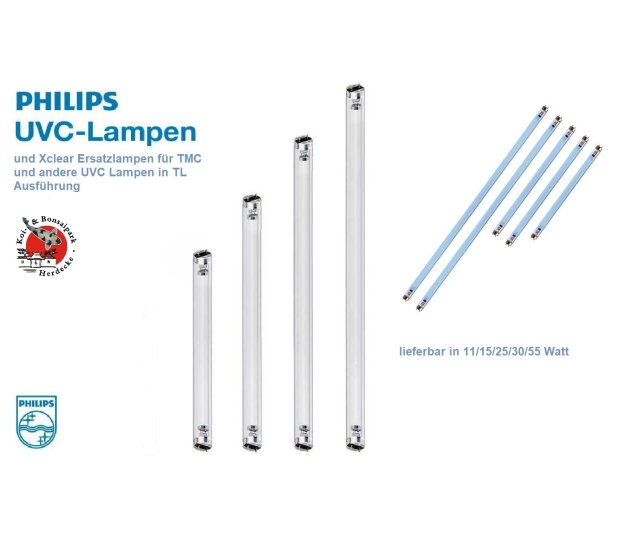Philips und Aquaforte UV-C TL Ersatzlampen