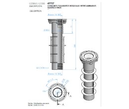 Pool Wanddurchführung für Pools für Düsen und Einlaufgitter 250mm x 1½" Einbauteile