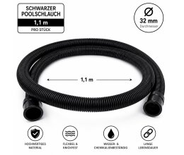 Poolflex scwarzer Poolschlauch 32mm x 1,1 Meter