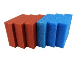 Ersatzschwamm Set für Oase Biotec 10 Teichfilter 3 x rot 3 x blau passt auch für Oase