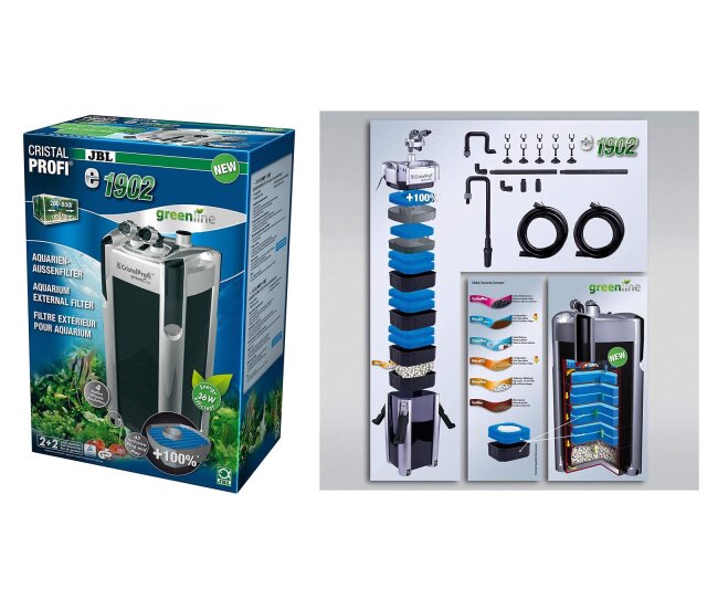 JBL CRISTALPROFI e1502 greenline Außenfilter für Aquarien von 160 - 600 Litern