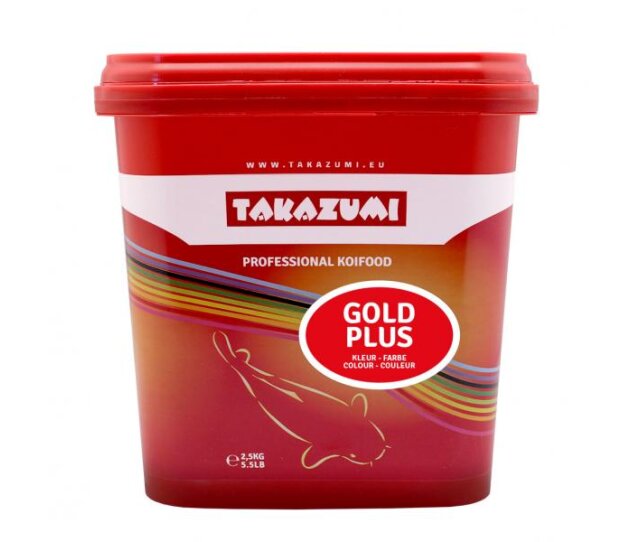 Takazumi - 4,5 kg Gold Plus Farb & Wachstum Premium Koi Futter 4,5 mm ab 5 Grad