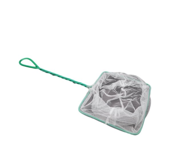 Aquarienkescher Fischfangnetz-Weiß 20x18 cm / Stiel: 30 cm