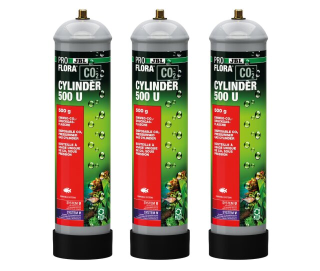 3 X JBL PROFLORA u500 CO2-Einweg-Vorratsflasche 500g