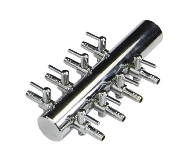 Metall Luftverteiler Röhrenfirma 8-fach für Luftschlauch 4/6 mm Aquarium & Teich