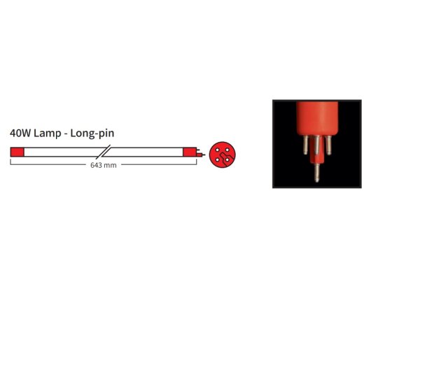 UVC Ersatzlampen 40 Watt rot Budget Aquaforte Xclear 643mm langer Stift