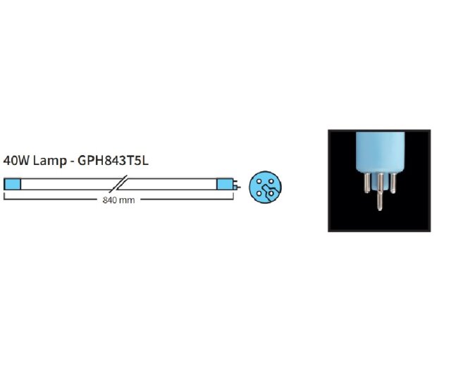 UVC Ersatzlampen 40 Watt blau Aquaforte Power UVC 840mm GPH843T5L