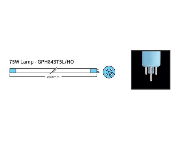 UVC Ersatzlampen 75 Watt blau Aquaforte Power UVC 840mm GPH843T5L/HO
