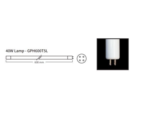 UVC Ersatzlampen 40 Watt weiß GPH600T5L 600mm Midi Power UVC