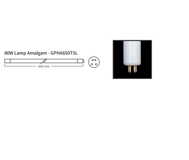 UVC Ersatzlampen 80 Watt weiß Amalgam GPHA650T5L 650mm