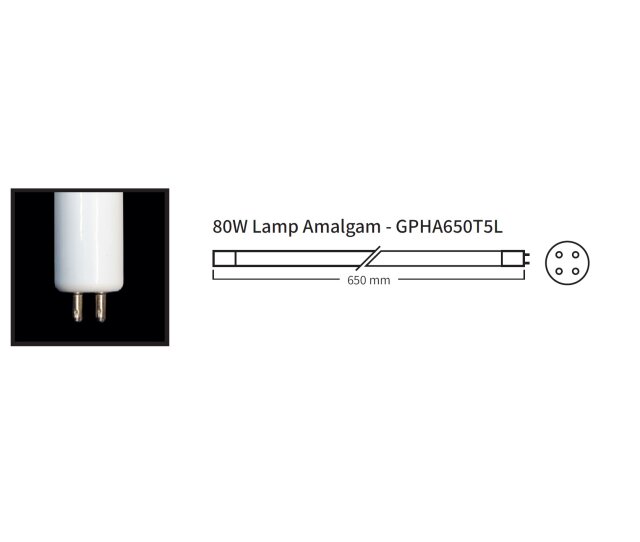 UVC Ersatzlampen 80 Watt weiß Amalgam GPHA650T5LPH 650mm