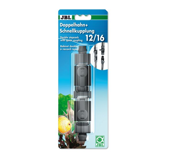 JBL Doppelhahn + Schnellkupplung 12/16  für Aquarienfilter