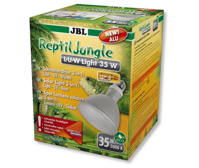 JBL ReptilJungle L-U-W Light alu 35 Watt Breitstrahler für Regenwaldterrarien