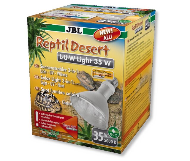 JBL ReptilDesert L-U-W Light alu 35 Watt Breitstrahler für Wüstenterrarien