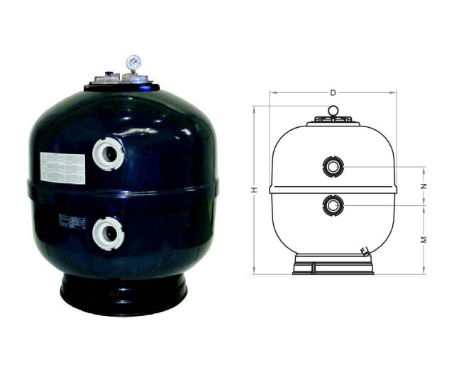 Fluidra Poolfilter Jupiter Pro 480 mm ohne Ventil bis 30 Qbm Pool Fi