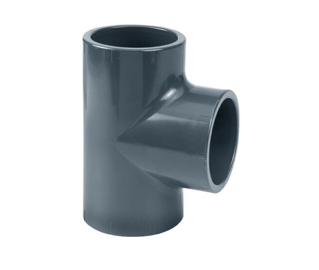 PVC T-Stück  Ø 50 mm mit 3 Muffen für PVC Rohre