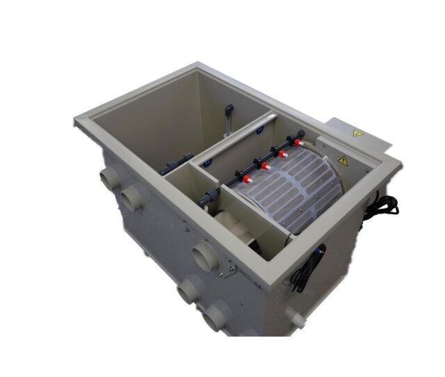 DVS Trommelfilter Entry 25 combi Schwerkraft mit Steuerung und Spülpumpe