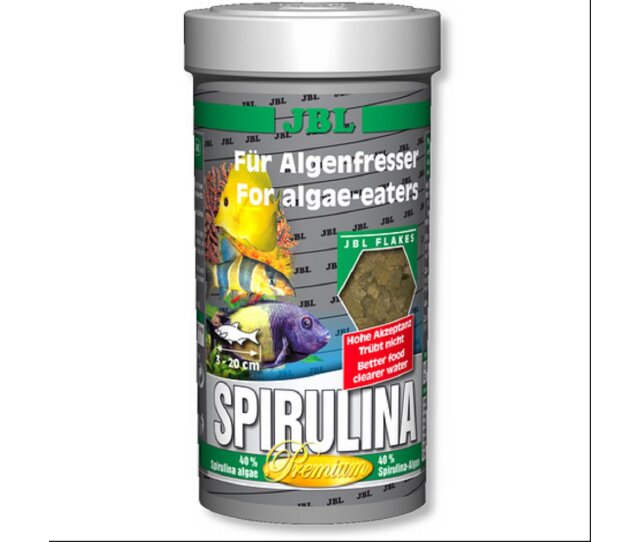 JBL Spirulina Premium Hauptfutter für Algenfresser im Aquarium 0,250l
