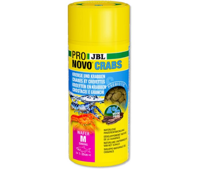 JBL PRONOVO CRABS WAFER 250 ml Größe M Hauptfutter-Wafer für Krebse, Krabben und Scherengarnelen von 1-20 cm