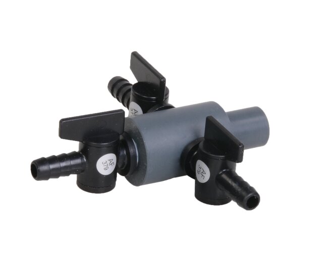 Hochwertiger Luftverteiler18/9 mm 3 Ausgänge für Belüfterpumpen aus PP / HDPE