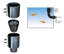 Aquaforte Rohr Skimmer schwimmender Skimmer Ø200 mit Korb