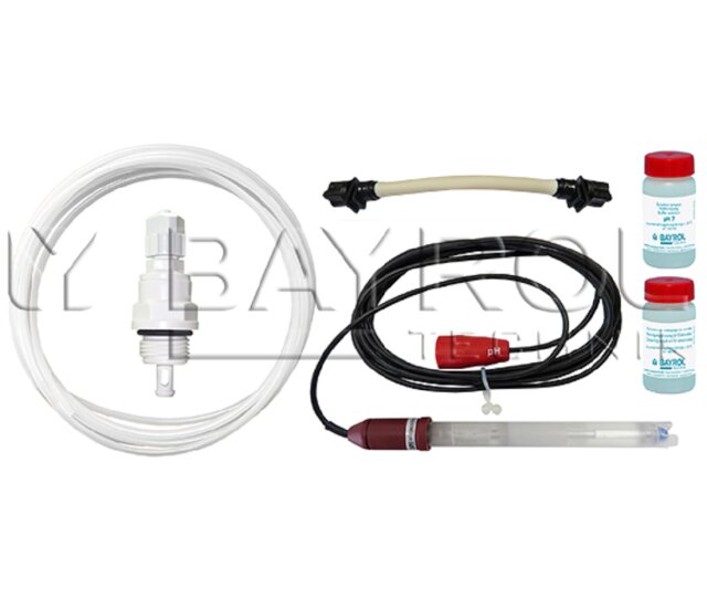 Jahres-Wartungskit für Autmatic pH- inkl. pH-Sensor mit Puffer- und Reinigungslösung, Schlauchset für Dosierpumpe, Impfventil mit Dosierschlauch