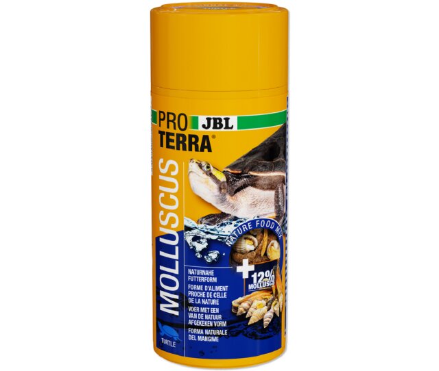 JBL Proterra Molluscus 250 ml- ganze Schnecken, Gammarus und Fisch-Sticks für Wasser- und Sumpfschildkröten