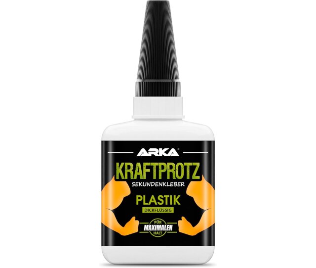 ARKA Kraftprotz 50 g dickflüssiger Sekundenkleber für Plastik und Kunststoff