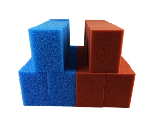 Ersatzschwamm Set passend für Oase Screenmatic 140000 Teichfilter 4 x grob blau 7 x fein rot 7 x mittel