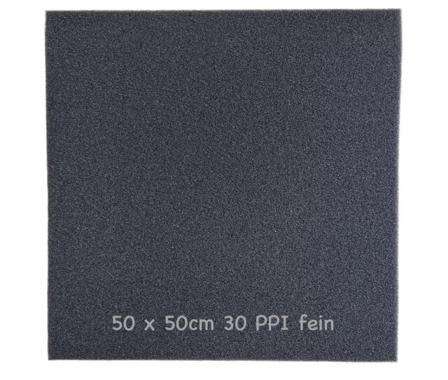 KH feiner Aquarium Filterschaum schwarz 30 PPI 50x50x5 cm Filtermatte
