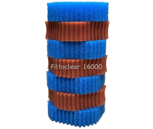 KH Ersatzschwammset Filtoclear 16000 Filter 4x blau/ 3x rot passend für Oase