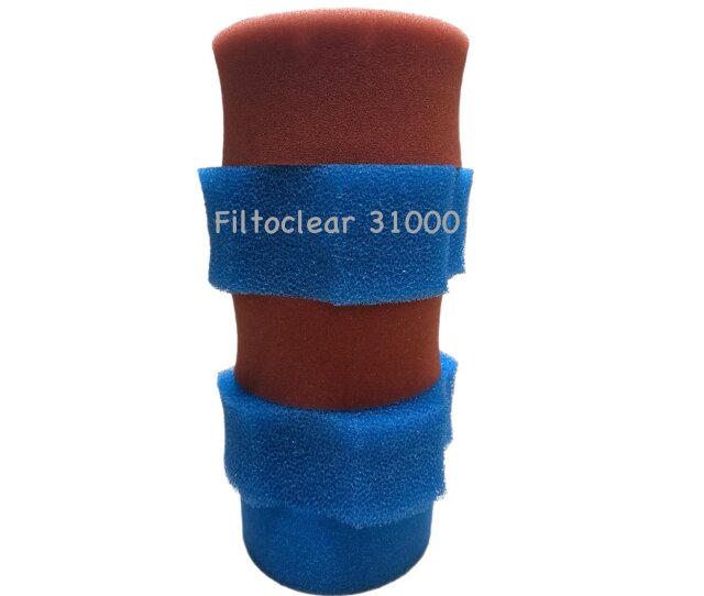 KH Biotec Ersatzschwammset Filtoclear 31000 Filter 3x blau/ 2x rot passend für Oase