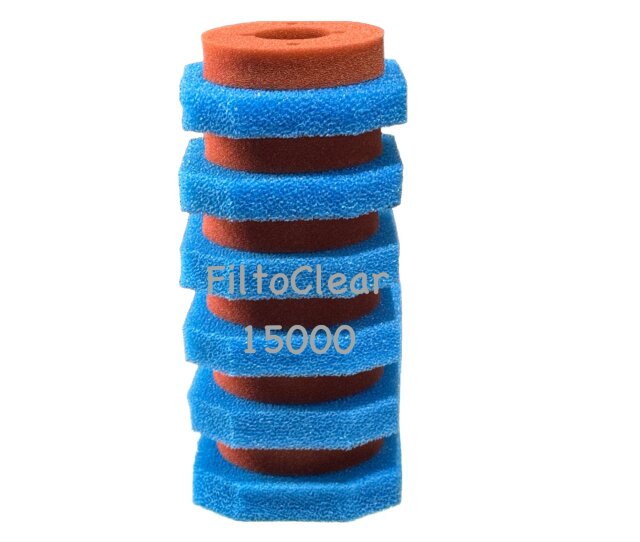KH Filterschwammset Filtoclear 15000 Filter 6x blau/ 6x rot passend für Oase