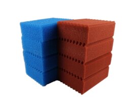 Ersatzschwamm Set passend für Oase Biotec 10 .1 Teichfilter 4 x rot 4 x blau 1 x blau sehr fein
