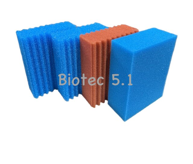 Ersatzschwamm Set passend für Oase Biotec 5.1 Teichfilter 1 x rot 2 x blau 1 x blau sehr fein
