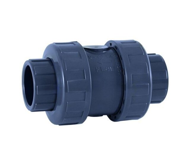 PVC Rückschlagventil 50mm mit Feder EPDM mit 2 Klebemuffen
