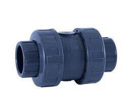 PVC Rückschlagventil 50mm mit Feder EPDM mit 2...