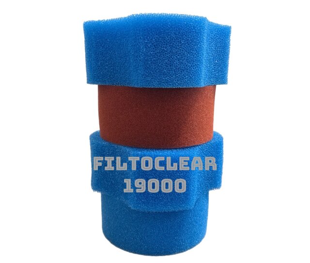 KH Ersatzschwammset Filtoclear 19000 Filter 3x blau / 1x rot passend für Oase