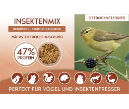 5 l Mix aus Mehlwürmern- Soldatenfliegen getrocknet – Insektensnack Vögel Nager, Koi, Schildkröten-Reptilien