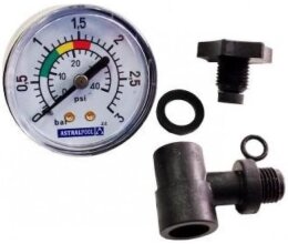Astralpool Manometer Set Anschluss hinten Poolfilter