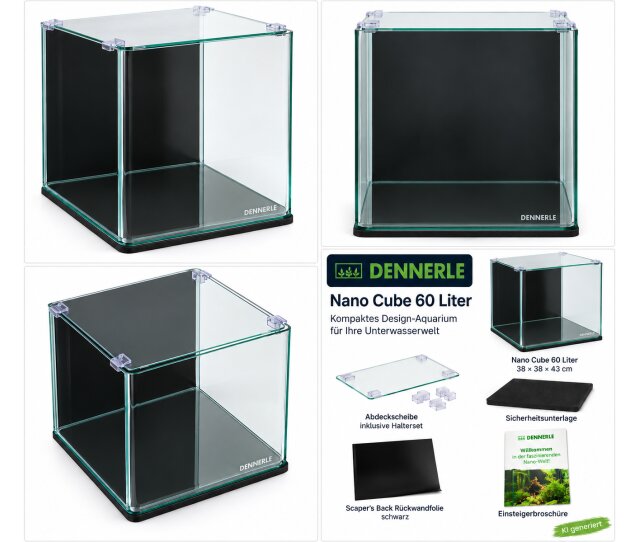 Dennerle Nano Cube 60 Liter Aquarium 38 × 38 × 43 cm