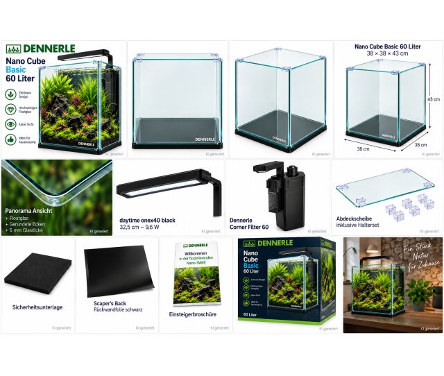 Dennerle Nano Tank 35 Liter Aquarium 40 × 32 × 28 cm