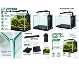 Dennerle Nano Tank Basic 25 Liter Aquarium Set 36 × 28 × 25 cm