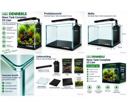 Dennerle Nano Tank Complete 25 Liter Aquarium Komplettset 36 × 28 × 25 cm